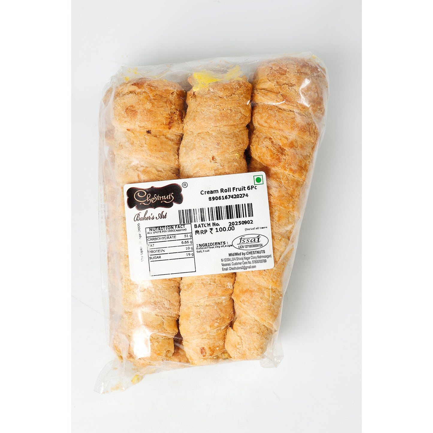 cream roll 6 fruit